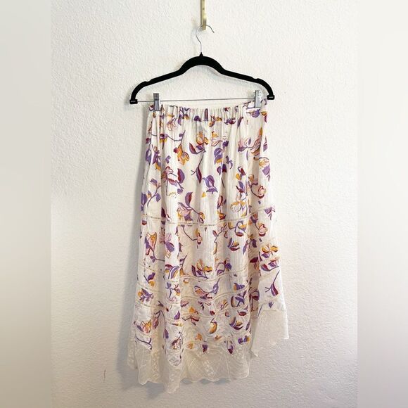 Zadig & Voltaire Joslin lace Jac cut flowers High Low silk blend Skirt 36. NWT - Picture 4 of 9